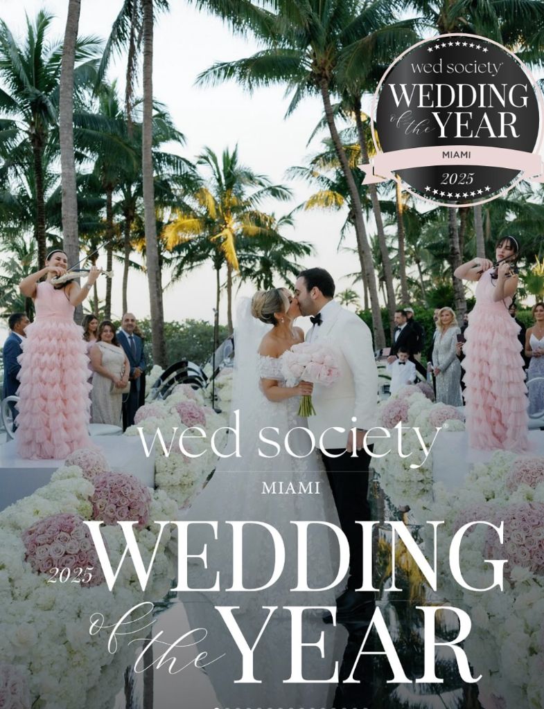 Wed Society Wedding of the Year - Recognized by Wed Society Miami as 2025 Wedding of the Year, lush garden florals and editorial tablescape by Aura Floral Design Miami